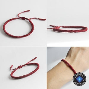 Lucky Handmade Buddhist Knots Rope Bracelet