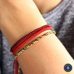 Lucky Handmade Buddhist Knots Rope Bracelet