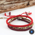 Lucky Handmade Buddhist Knots Rope Bracelet