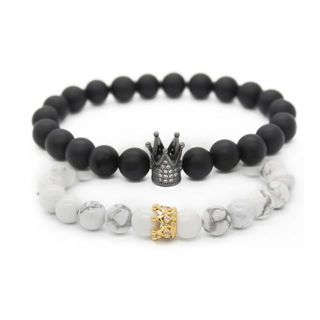 Feels of Amour | Couples Crown Stone Stacked Bracelet