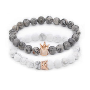 Feels of Amour | Couples Crown Stone Stacked Bracelet