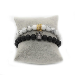 Feels of Amour | Couples Crown Stone Stacked Bracelet